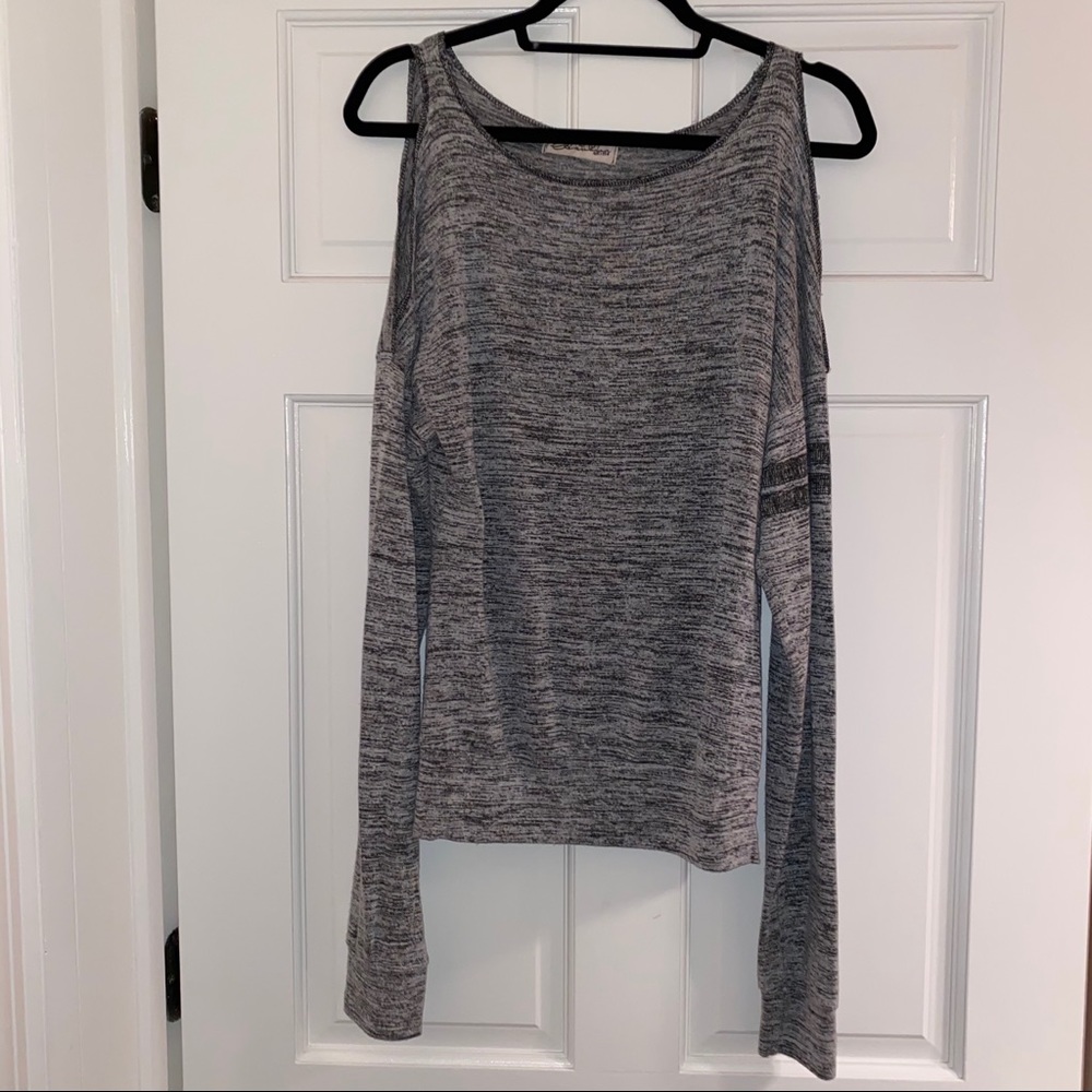 Vintage Havana gray cold shoulder long sleeve